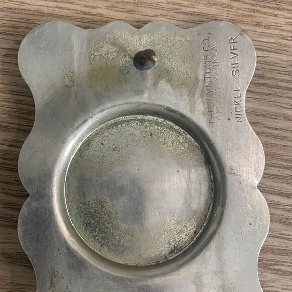Vintage The Lyntone Co Oklahoma Nickel Silver Belt Buckle Cowboy Western Saddle - Picture 14 of 17